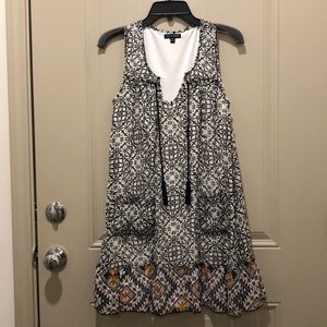 Black and white shift dress